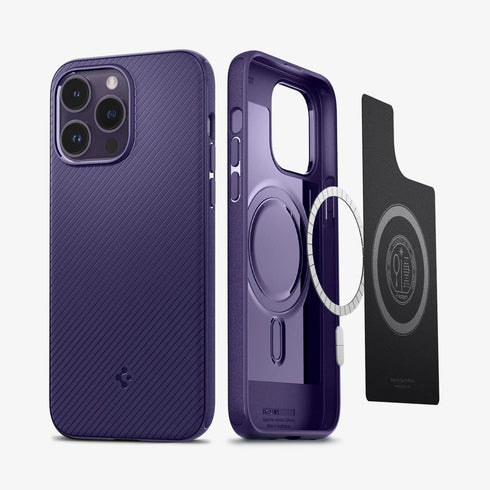 ACS04844 - iPhone 14 Pro Max Case Mag Armor (MagFit) in matte black showing the back